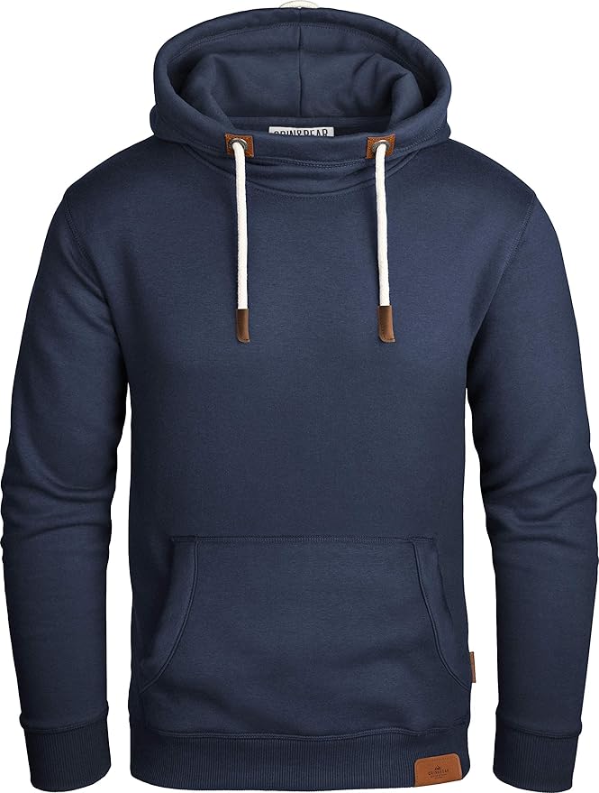 Grin&Bear Sweat à Capuche Lourd Contrasté Cross Over GEC023 Pour Homme - Doux Et Chaud