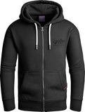 Grin&Bear Hoodie heren sweatshirt met ritssluiting GEC602, zwart, M Grin&Bear Hoodie heren sweatshirt met ritssluiting GEC602, zwart, M