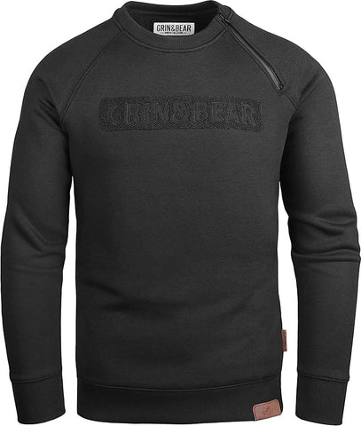 GEC541 Grin&Bear Rubber Zipped Crew Neck